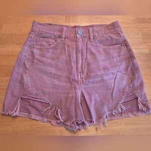 American Eagle Outfitters Mauve Distressed Denim Shorts